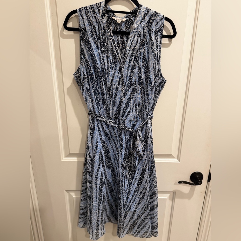 Blue and Black Sleeveless Dress